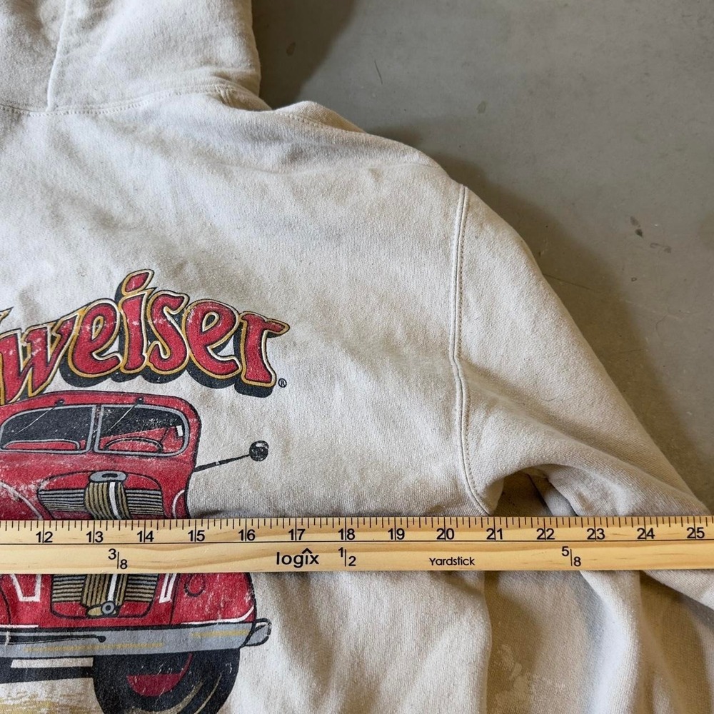 Budweiser cream paint splatter graphic hoodie - Picture 3 of 5